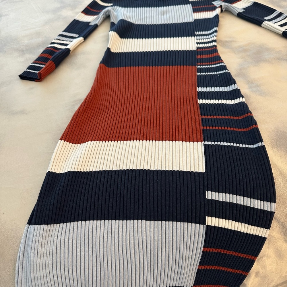 Striped Knit Midi Dress